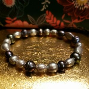 Honora black pearl stretch bracelet